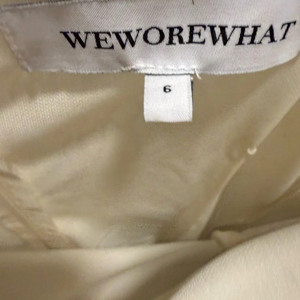 WeWoreWhat Cream Satin Dress